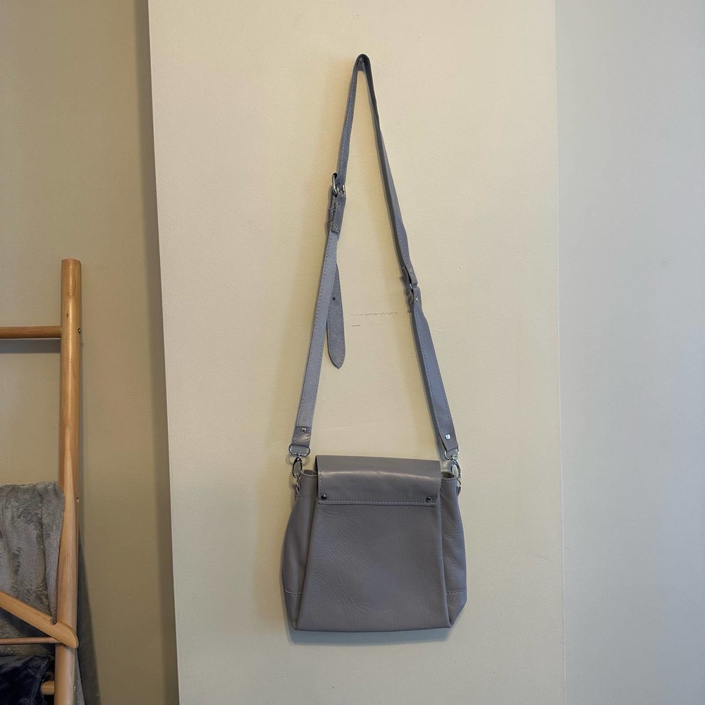 Gray Faux Leather Cross Body Bag - Picture 7 of 10